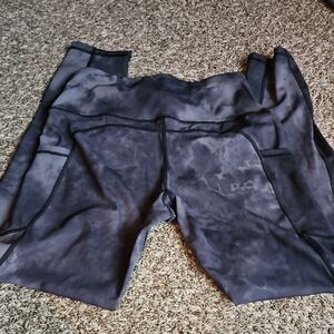 Oalka Gray/black High-Waisted Leggings Full Length